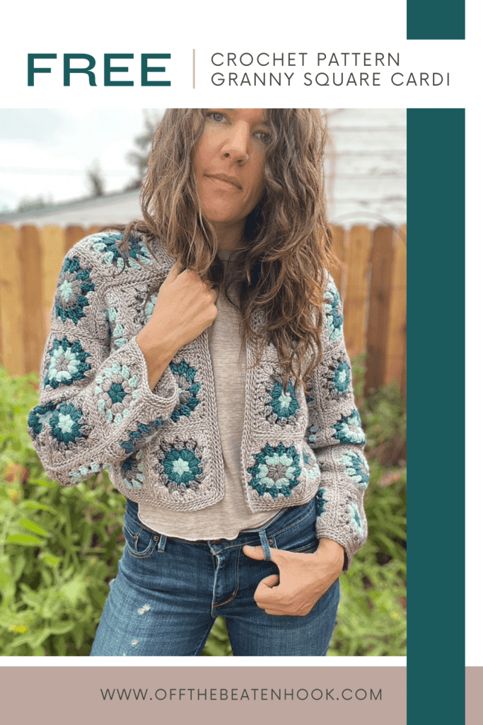 Granny square crochet cardigan pattern top